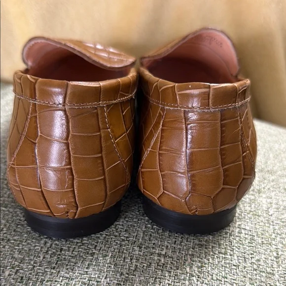 J. Crew size 10 croc embossed Italian leather smoking loafers - Picture 8 of 9